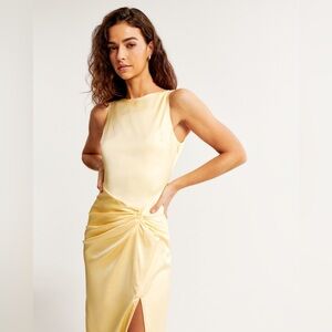 Abercrombie & Fitch- Draped Skirt Maxi Dress Yellow